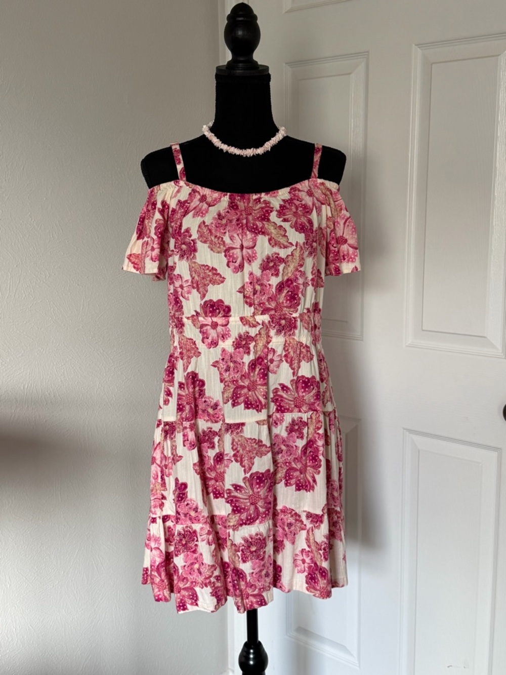 Girls Pink Floral Summer Dress